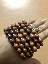 10 mm rnd 108+1 Bead 48&quot; Indian Origin Red Sandalwood Laal Chandan Japa ... - $30.54