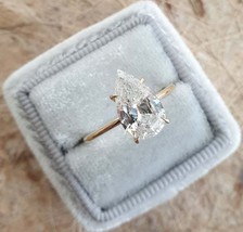 4CT Pear Shaped Wedding Ring Halo Ring Teardrop Bridal Ring Pear Engagement Ring - £97.52 GBP