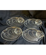 4 Sets Vintage Federal Glass Hospitality Snack Lunch Set Homestead Wheat - £12.07 GBP