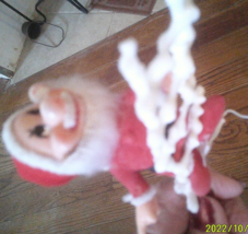 Vintage Christmas Elf ON LADDER 5&quot; BLOWMOLD - $9.88