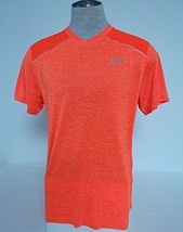 Under Armour Run Armour Vent Moisture Wicking Orange Short Sleeve Shirt Mens NWT - £47.95 GBP