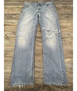 Buckle BKE Jeans Mens 33/33 Long Blue Tyler Straight Leg Jeans DESTROYED... - £11.73 GBP