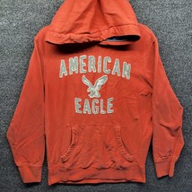 American Eagle Outfitters Hoodie Sweatshirt Men&#39;s Sz M Red Distressed Pu... - $21.27
