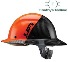 Lift Safety HDF-50C19OC Dax 50/50 Carbon Fiber Full Brim Hard Hat Orange-Black - £136.99 GBP