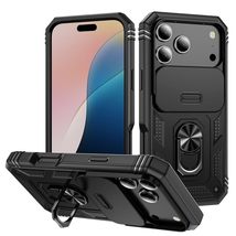 Generic Case for iPhone 16 Pro (Color: Black + Black)  Kickstand 3 Laye... - $47.86