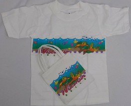 Kids Sz Medium White Tshirt With Canvas Bag Set Sea Turtles Wisconsin Dells Nib - £7.98 GBP