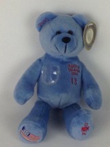 Rhode Island Collectible Quarter Bear 2001 13th State Blue Stuffed Animal Doll - £7.98 GBP