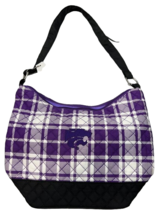 Kansas State Wildcats Handbag Womens Plaid Black Bottom Hobo Purse NCAA ... - £15.40 GBP