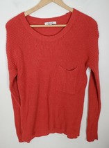 (#36) Madewell Salmon Pink Orange Sweater XS Breast Pocket - £7.72 GBP