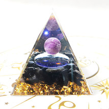 Natural Orgonite Pyramid Reiki Amethyst Energy Healing Chakra Meditation Orgone - £11.84 GBP