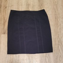 Sag Harbor Knee Length Straight Office Skirt Sz 12P Black Lined Stretch - £13.62 GBP
