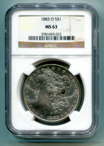 1883-O Hot 50 Vam 36A Partial E Reverse Morgan Silver Dollar Ngc MS63 Bobs Coins - £115.90 GBP