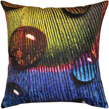 Peacock Splash YPB Throw Pillow 20x20, Complete with Pillow Insert - £42.05 GBP