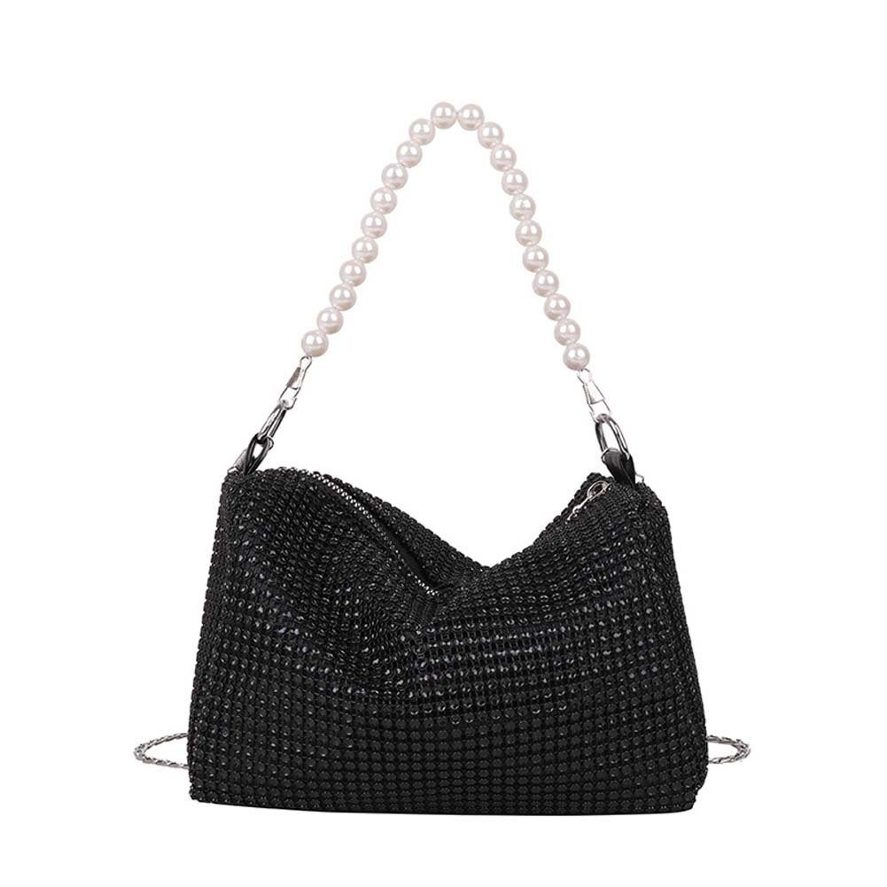 Primary image for Small Rhinestone Nylon Hobos Bag for Female Fashion New Shoulder Bags Crystal Ch