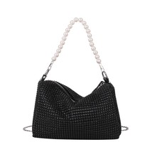 Small Rhinestone Nylon Hobos Bag for Female Fashion New Shoulder Bags Crystal Ch - £22.83 GBP