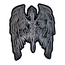 11&quot; Reaper Sword Wings Death Motorcycle Biker Back Patch Vest XL - £24.04 GBP