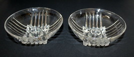 Federal Glass Art Deco Clear Depression Candlestick Holders ~ Antique Pair - £20.03 GBP
