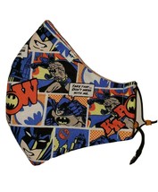 FACE MASK WASHABLE 100% COTTON REUSABLE REVERSIBLE SUPERHEROES - £3.88 GBP