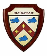 McDermott Irish Coat of Arms Shield Plaque - Rosewood Finish - $59.31 CAD