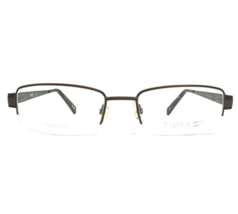 Timex Eyeglasses Frames T268 BR Pewter Gray Brown Half brown Titanium 51-18-135 - £47.87 GBP