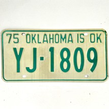1975 United States Oklahoma Oklahoma County Passenger License Plate YJ-1809 - $17.55 CAD
