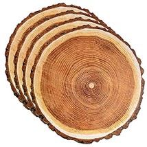 Disposable Wooden Slice Paper Place Mats 50 Pack 13.5&quot; Round Rustic Brow... - £27.33 GBP