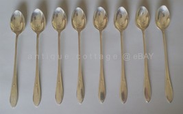 1938 Original Rogers Silverplate Pickwick Flatware 8pc Iced Tea Spoons Sundae - £36.99 GBP