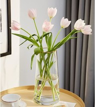 Funsoba Clear Glass Flower Vase With Gold Mouth For, Large 5&quot; X 9&quot;). - $32.08