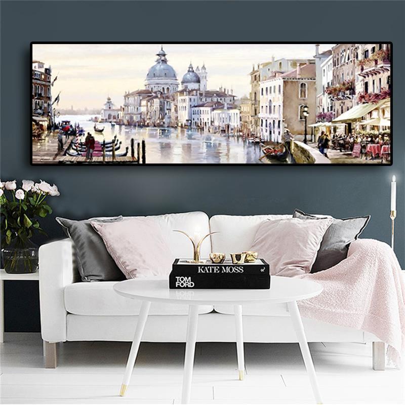 HQ Canvas Print Abstract Venice City of Water Oil Painting on Canvas Resort Item image 4