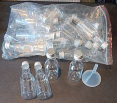 24 Mini Empty Plastic Alcohol Liquor Bottle Shots W/ 1 Funnel (N08) - £28.41 GBP
