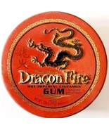 Dragon Fire Hot Imperial Cinnamon Gum Tin Empty 2001 Vintage Red Black E90 - $373.49 MXN