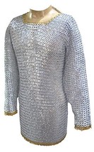 Aluminum Chain Mail Hauberk Full Flat Pin Riveted Chest 45 ABS - £284.83 GBP