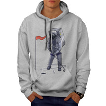 Wellcoda Space Golf Moon Astronaut Mens Hoodie - £27.29 GBP+