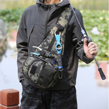 Men Tactical Shoulder Fishing Chest Bag Sling Crossbody Oxford Travel Backpack  - £29.56 GBP