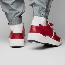 Lyon Genuine Ostrich and Calfskin Fashion Sneaker Red / White image 9