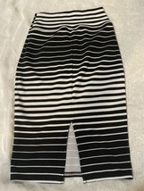 *Derek Heart Knit Skirt Size M Junior Stretch Wht Black Stripe - £10.75 GBP