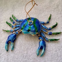 Cloisonne coastal crab ornament, Nautical Luxuries? not signed, 4 1/2&quot; - $65.00