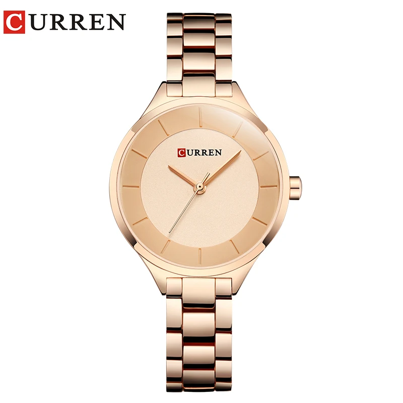  Women Watch     Girl Wristwatch Rose Gold Stainless Steel Bracelet Blue Female  - $32.00