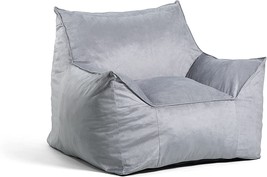 Foam-Filled Big Joe Imperial Lounger Bean Bag Armchair With Detachable Gray - £182.46 GBP