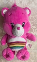 Care Bear Cheer Bear Teddy Rainbow Tummy Pink Plush Soft Toy2015 Works - £9.75 GBP