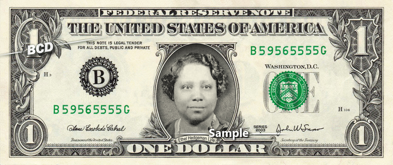 ETHEL HEDGEMAN LYLE on a REAL Dollar Bill Cash Money Collectible Memorabilia Cel - £6.98 GBP