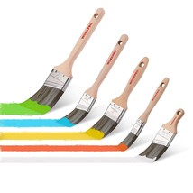 WORKPRO Paint Brushes Set, 5-Piece Professional Flat and Angle Sash Paint Brush  - £21.20 GBP