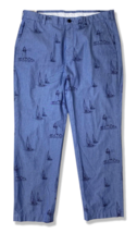 Brooks Brothers Mens Blue Clark Fit Lighthouse Boat Print Pants, 38W 32L... - $58.91