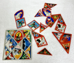 Vintage Christmas Holiday Gift Seals Stickers 1 Sheet of 12 Santa Sleigh... - $12.38