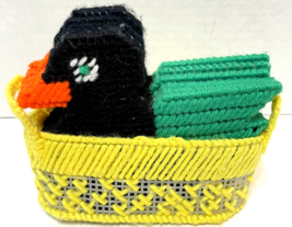 Vintage Handmade Cross Stitch Mallard Duck Shaped Coasters 6 with Holder... - £14.58 GBP