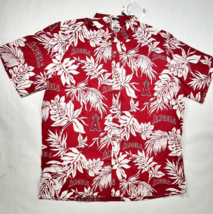 Reyn Spooner Los Angeles Angels Red Floral Aloha Button-Down Shirt Mens 2XL New - £59.76 GBP