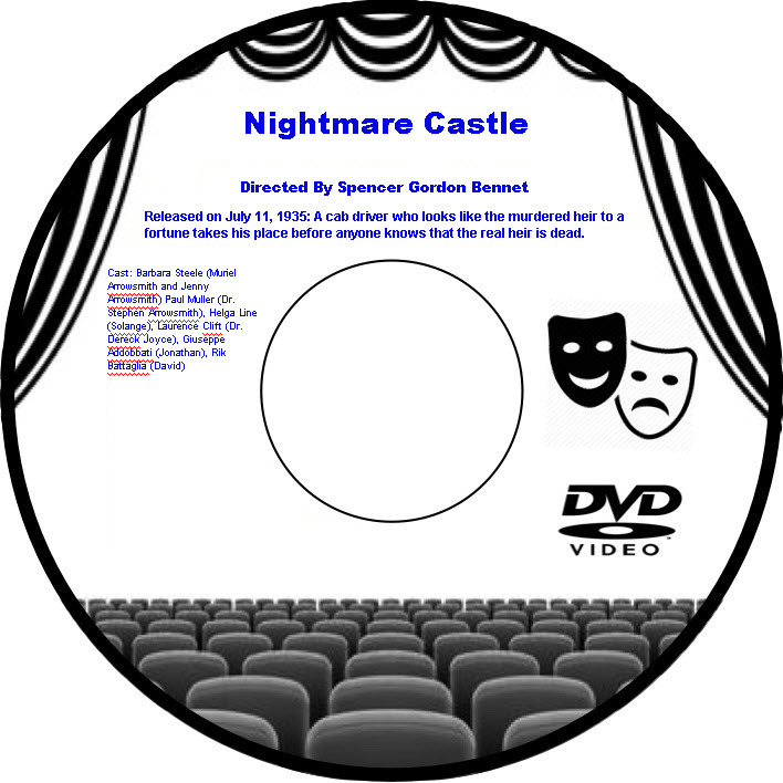 Nightmare Castle 1965 DVD Movie  Barbara Steele Paul Muller Helga Line Laurence
