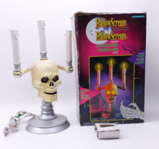 FLICKERING LIGHTS HAUNTED SKULL CANDELABRA VTG 1994 by TRENDMASTERS HALL... - $12.23