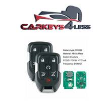 2 pc 2015-2020 GMC Chevrolet / 6-Button Smart Key / PN: 13580804 / HYQ1AA  - £40.75 GBP