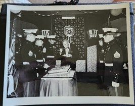 Vintage 8x10 Black &amp; White Photograph Marine Ceremony 1973 Eating Cake - £15.97 GBP